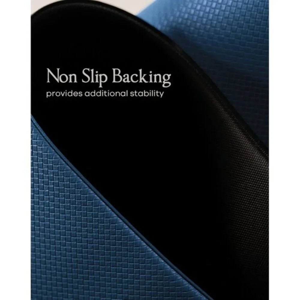 New Set of 2 Blue Memory Foam Cushioned Rugs for Office Home, Laundry, Kitchen